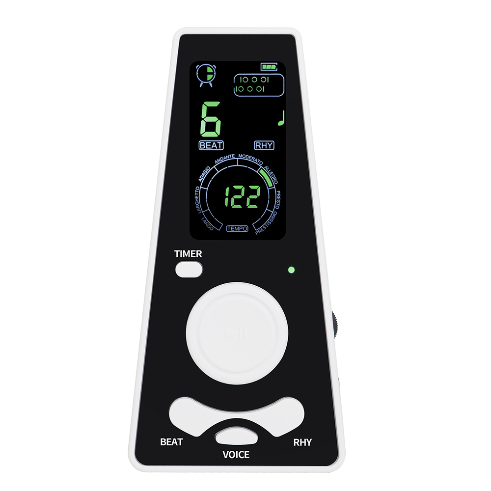 Mini Elektronisches Metronom Rhythmus Glocke Ring Mechanisches Pendel für Klavier Gitarre Violine Praxis Musikinstrument Zubehör: WHITE