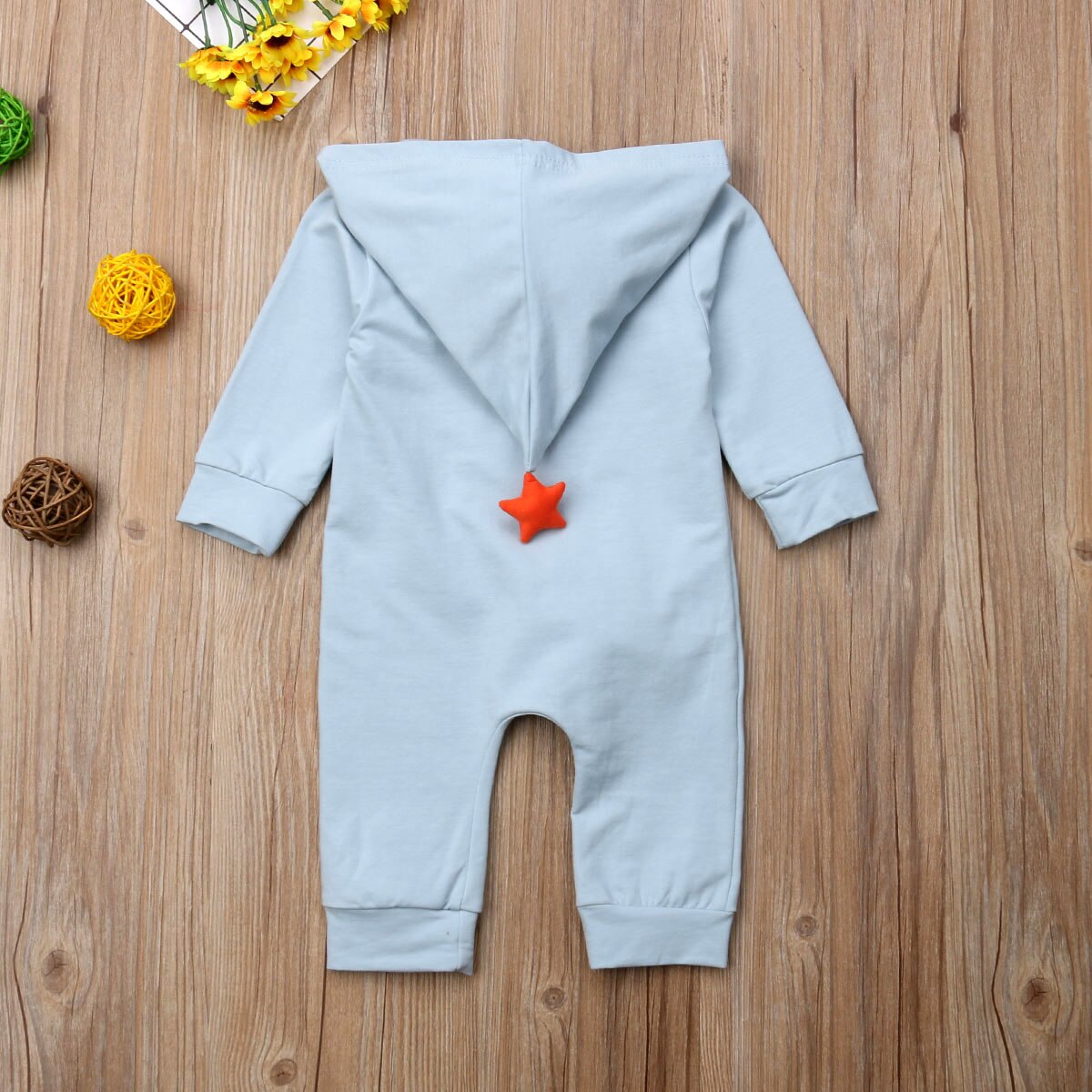 Lindo bebé recién nacido Ropa para bebé (niño o niña) manga larga Arco Iris cremallera estrella con capucha mono mameluco trajes ropa de bebé 0-18M