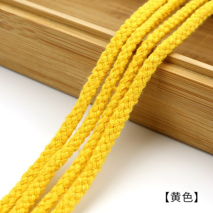 5mm Katoenen Touw Craft Decoratieve Twisted Cord Touw voor Handgemaakte Decoratie DIY Lanyard Ficelles Couleurs Draad Koord 5yards: yellow