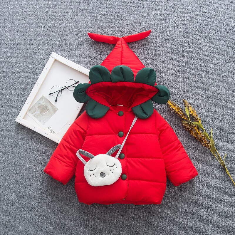 Y.L.STUDIO-abrigo de invierno para niño niña, de dibujos animados, Thcik, ropa de bebé con capucha, chaqueta acolchada de algodón para bebé