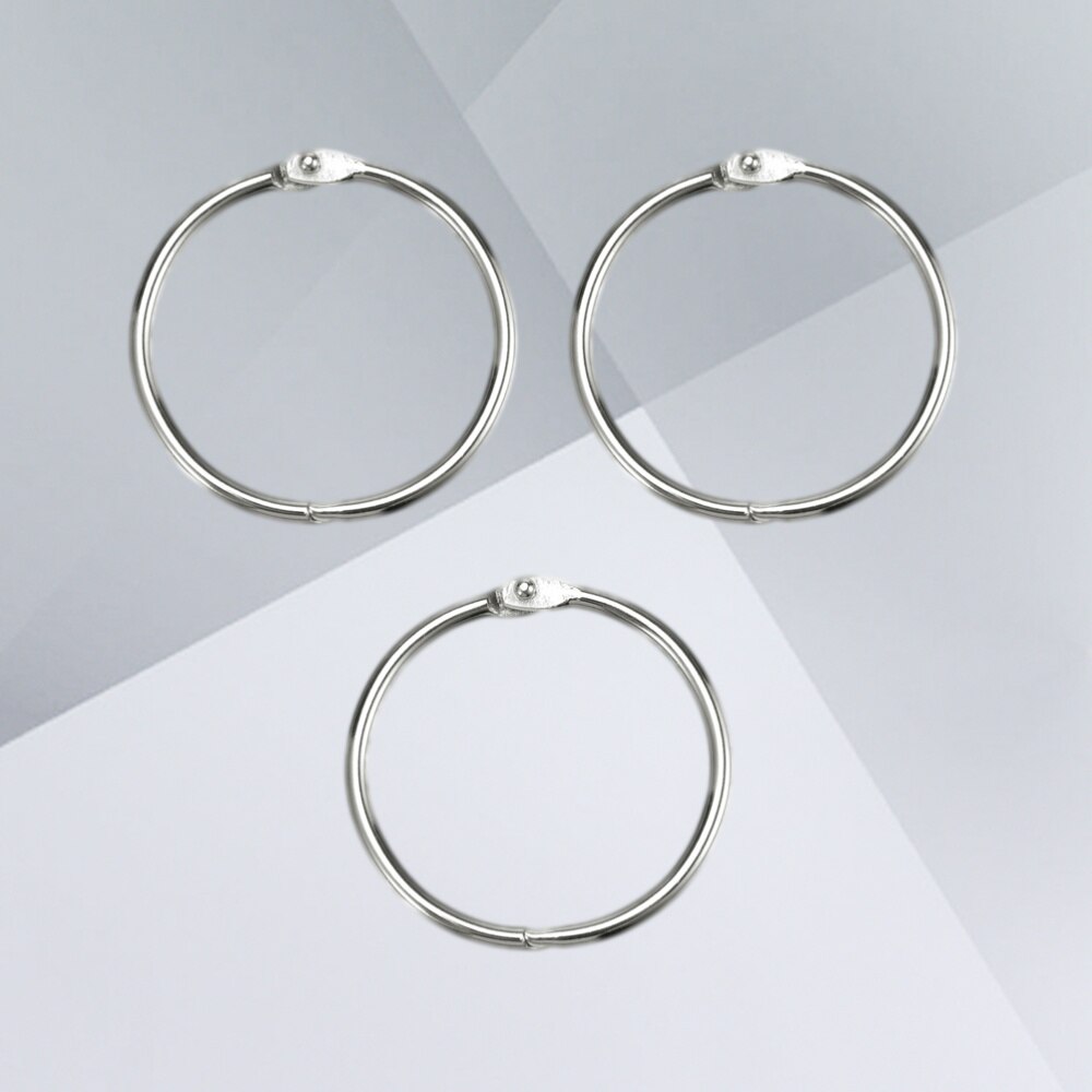50pcs Loose Leaf Binder Rings Metal Scrapbooking Book Ring Keychain Clip Holder for Photo Paper Organization(Inner Diameter:25mm: Silver 3
