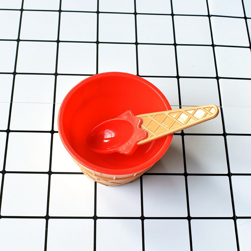 Safe Feeding Baby Bowls Plates Children's Tableware Food Containers Cups Kids Dishes Ice Cream Bowls Spoons Dinnerware: red