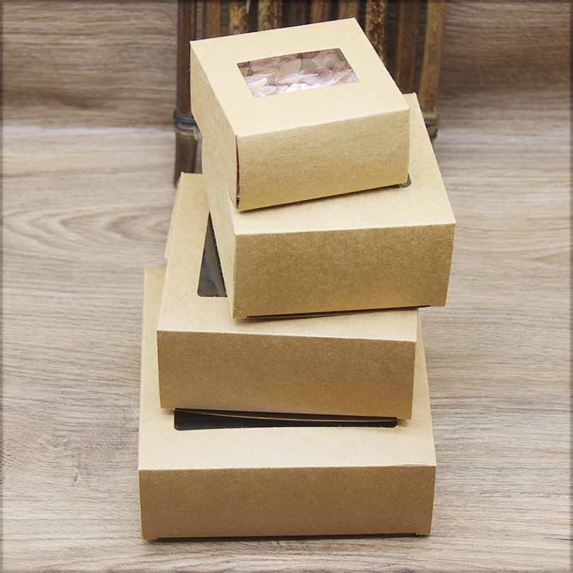 10pc Diy Red heart jewelry packing box red kraft white big package box wedding favors candy things decoration box