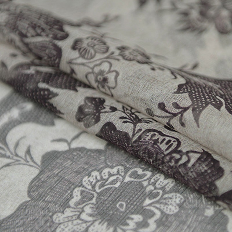 Tela crepé Georgette de seda con flores, para vestido de pañuelo, Material fino Natural, Vintage, 100cm x 135cm