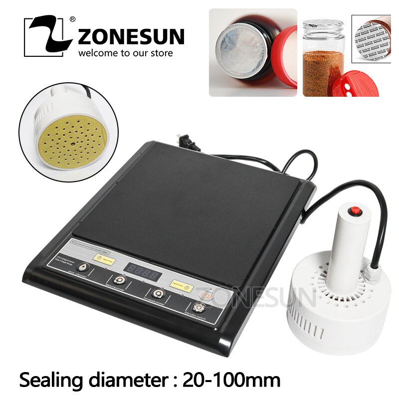 ZONESUN Portable Induction Sealing Machine Aluminum Foil Capper Honey Packaging Equipment Bottle Sealing Machine