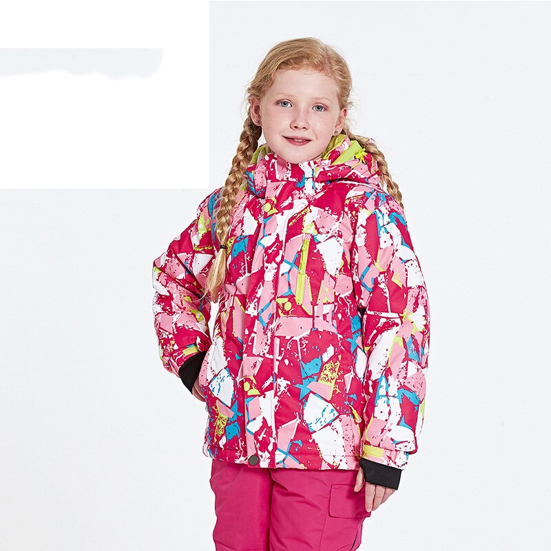 Enfants neige ski hiver veste de sport garçons filles vêtements de plein air à capuche imperméable à l'eau coupe-vent impression veste