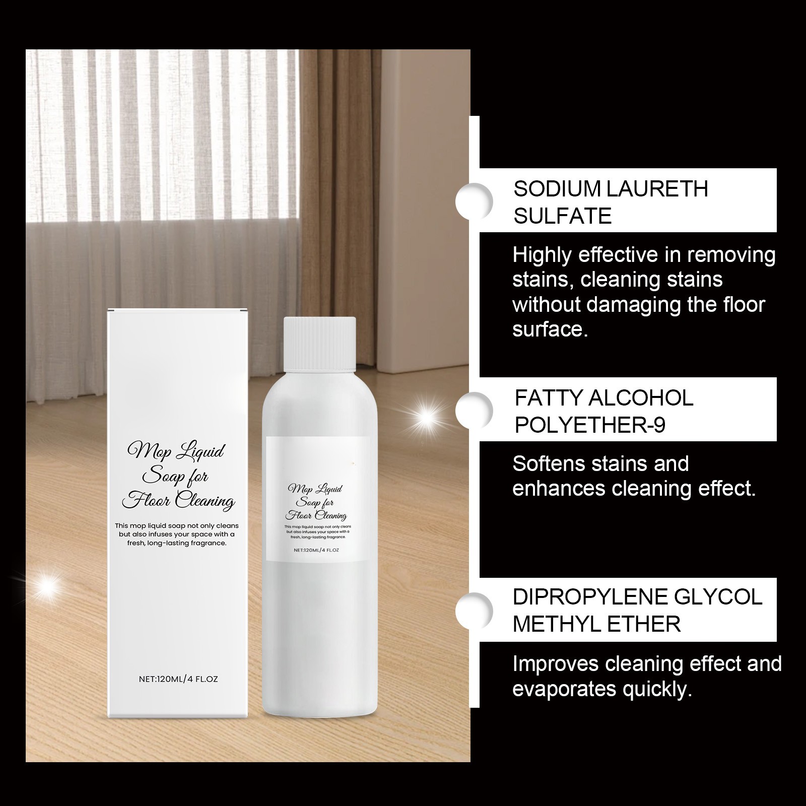 120ml Mopping Cleaner Household Floor Tile Cleaning Brightening Decontamination Polishing Mopping Cleaner alcohol isoprolilico