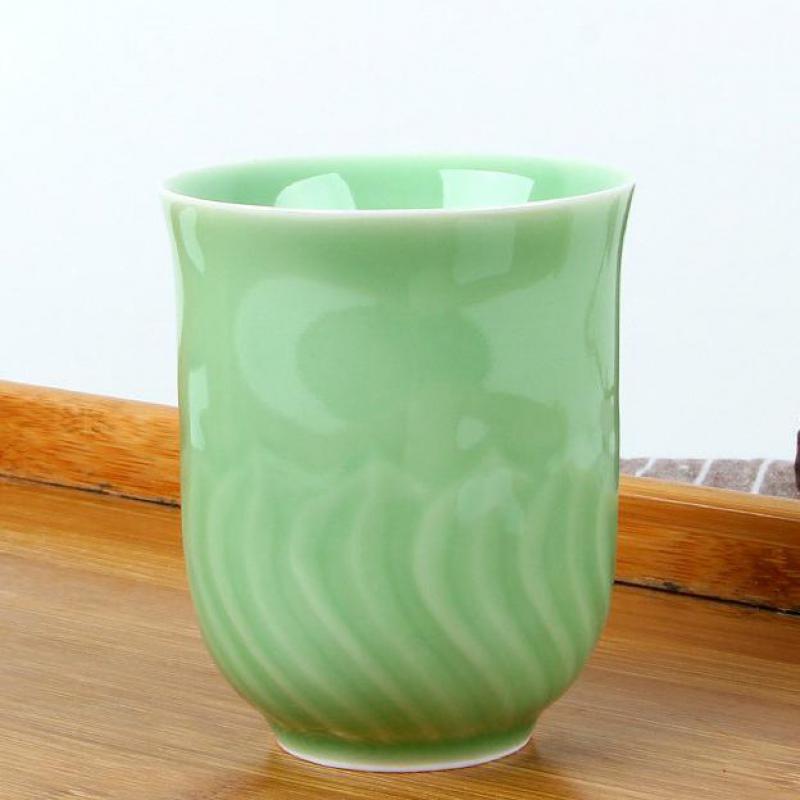 180ml Wykonany ręcznie ceramiczne filiżanki robić herbaty gospodarstwa domowego herbata Kung Fu kubek chińnarty Longquan seledyn kubki na herbatę bez uchwytu porcelanowa filiżanka
