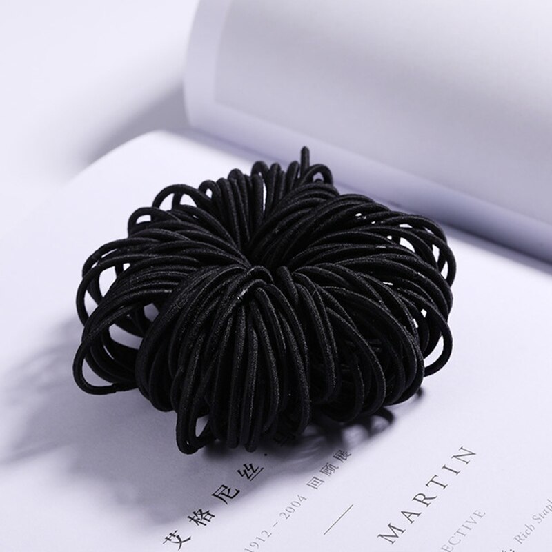 100Pcs/Lot 3CM Women Girls Hair Rubber Bands Elastic Scrunchie Basic Gum For Children Colorful Hair Accessories Cute Hair Ring