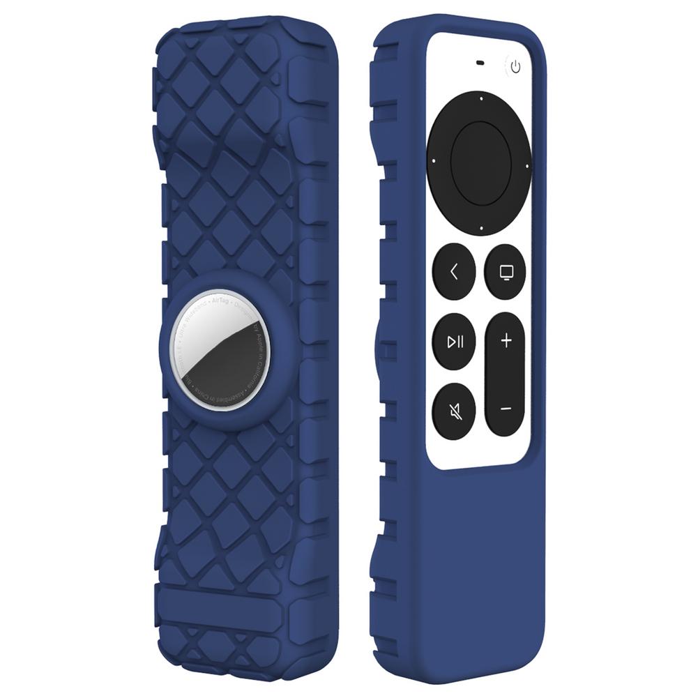 Silicone Case Beschermende Huid Cover Voor Apple Tv 4K Voor Airtag Home Audio Video Apparatuur Afstandsbediening: Blue