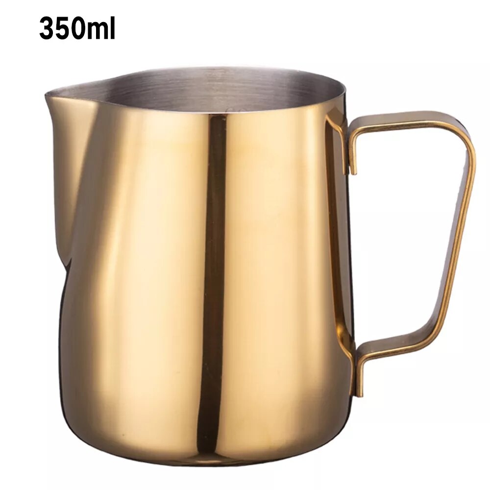 350Ml/600Ml Rvs Koffie Melk Opschuimen Bloem Cup Werper Kruik Met Schaal Voor Thuis Koffie Latte art Melk Drankjes Tool: 350ML