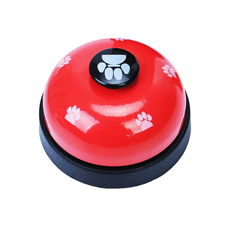 Hund træningsklokke praktisk træningsklokke med skridsikker gummibund søde trykte kommunikationsenheder til kæledyr: Rød