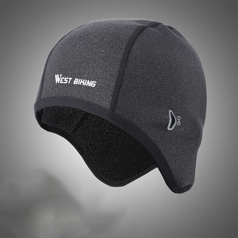 Fietsmuts heren dames fleece herfst winter ruitermuts winddicht warme hoofddeksel outdoor sportuitrusting: Mannelijke grijze