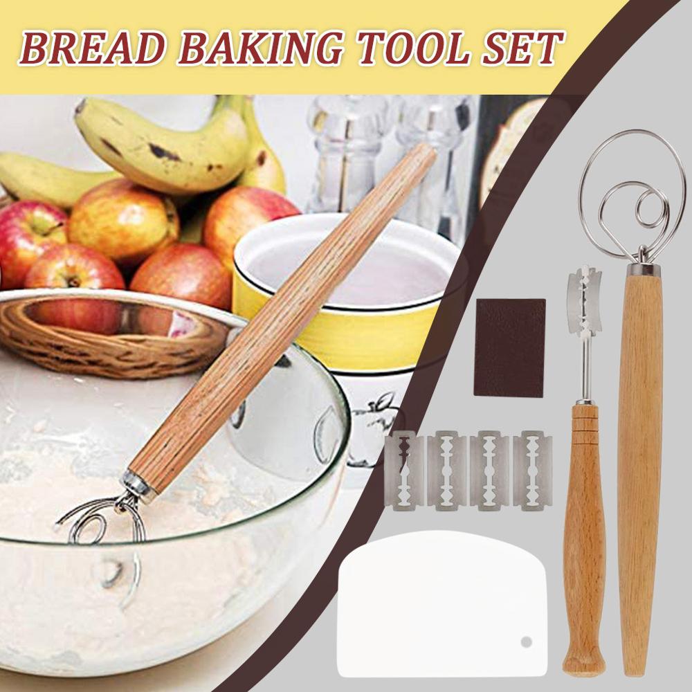 Bread Baking Tool Set for Homemade Premium Dough Whisk Kit for Bread Cake Pizza Bread Baking Tool Set W@