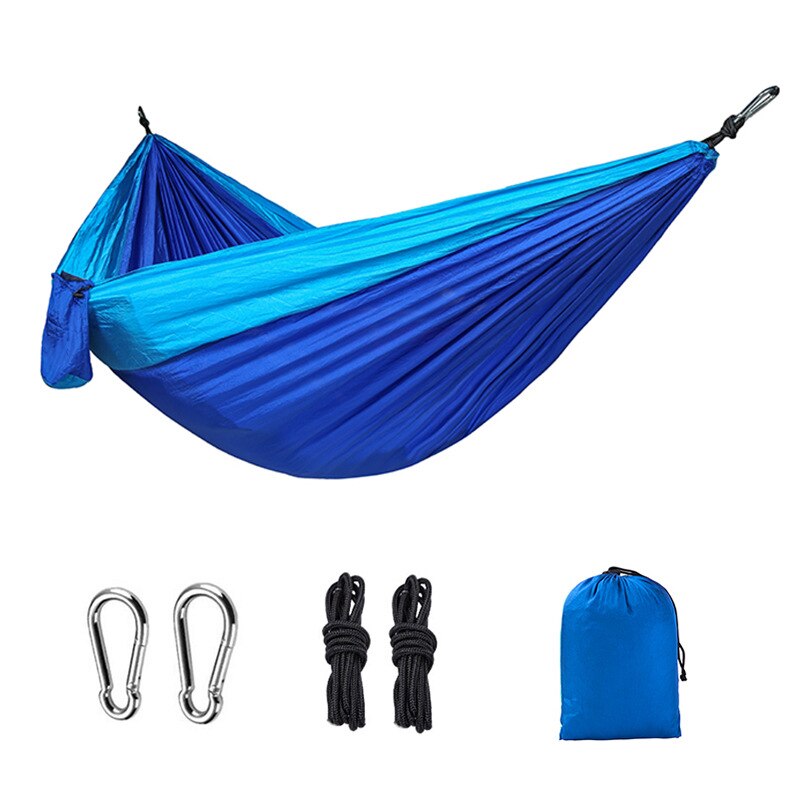 1Pcs Buiten Dubbele Hangmat Camping Parachute Doek Hangmat: Navy blue
