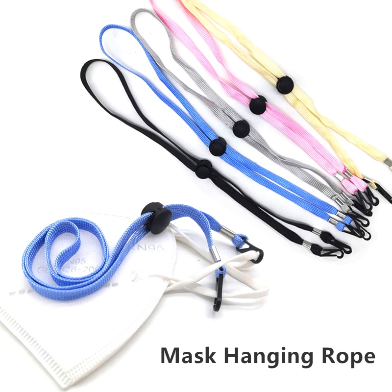 Ceinture creuse Durable 64cm visage bouclier cordes Anti-perte fronde réutilisable sans trace confortable nouvelle pendaison cou Style masque lanière