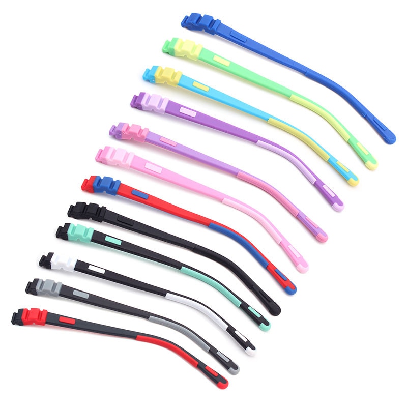 Gafas de silicona para niños, patillas de silicona de colores a presión, varios colores opcionales, accesorios para niños, novedad de