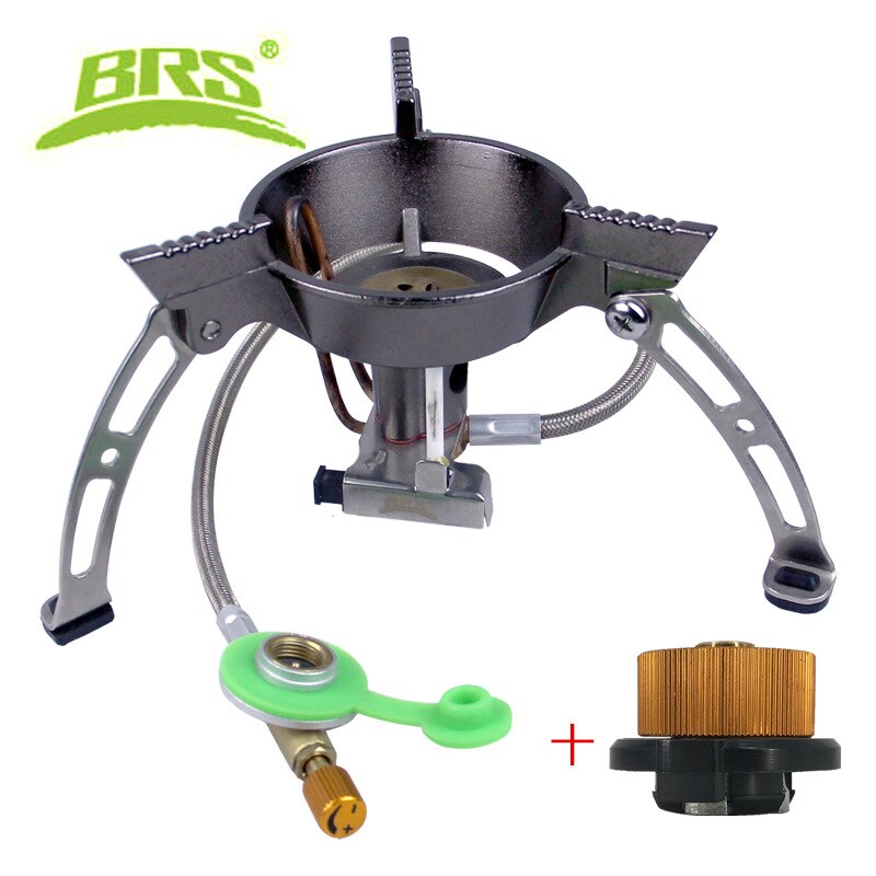 BRS-quemador de Gas BRS-11 para exteriores, estufa de acampada a prueba de viento, para senderismo, escalada, Picnic: and gas adapter