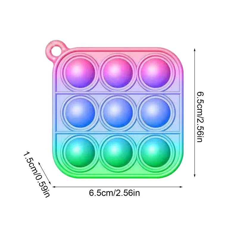 Tie-dye Keychain Fidget Simple Dimple Toy Sensory Educational Toy Push Bubble Toys Stress Relief Toy Antistress Adult Relief