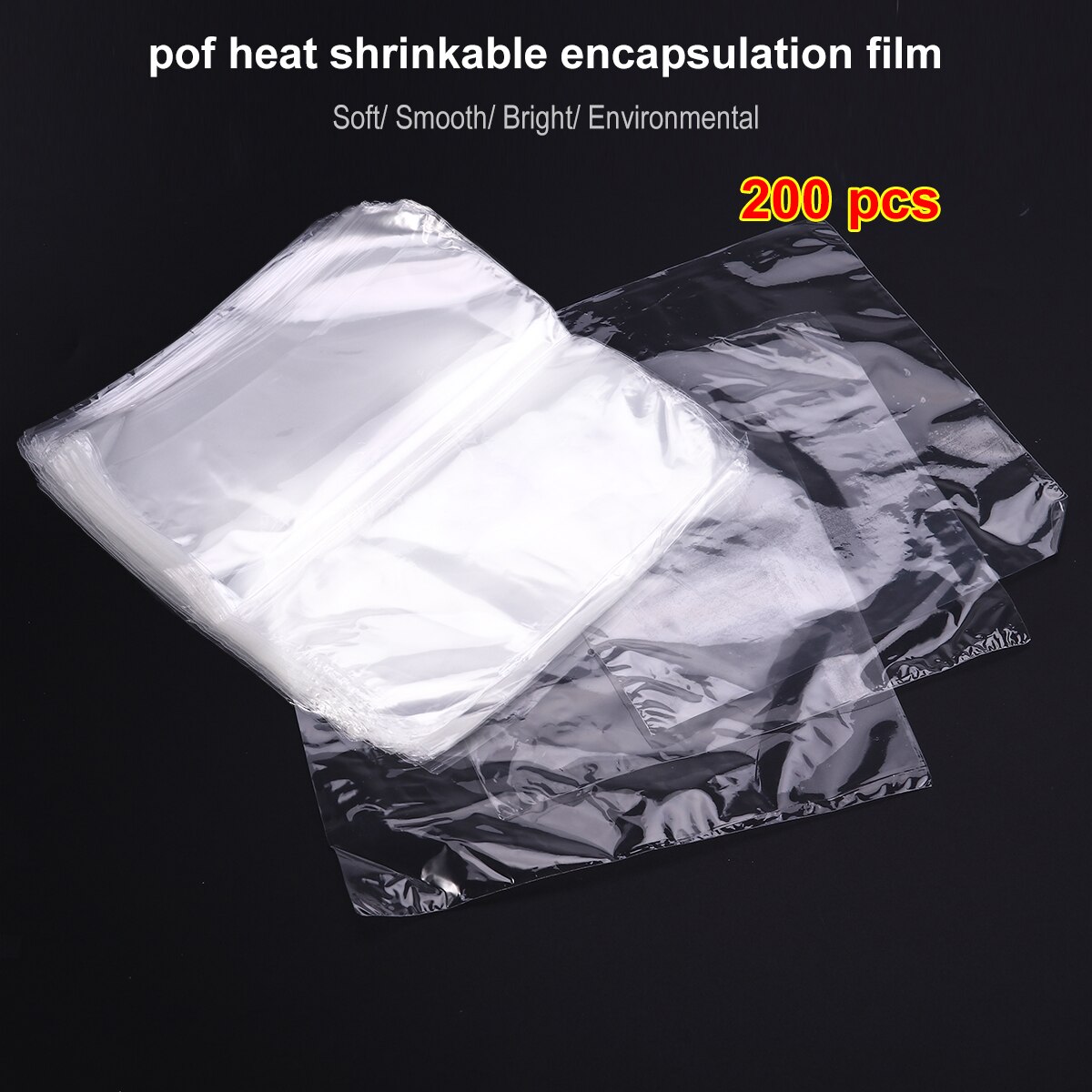 Bolsas de envoltura termorretráctil para jabón, bolsas impermeables de 6x6 pulgadas para jabones, bombas de baño y manualidades DIY, envoltura de película transparente suave, cosmética, 200 Uds.