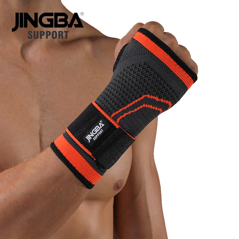 Soporte JINGBA, 1 Uds., protector deportivo para boxeo, vendaje de bandas de mano, soporte + vendaje de levantamiento de pesas, muñequera: Bandage  Orange