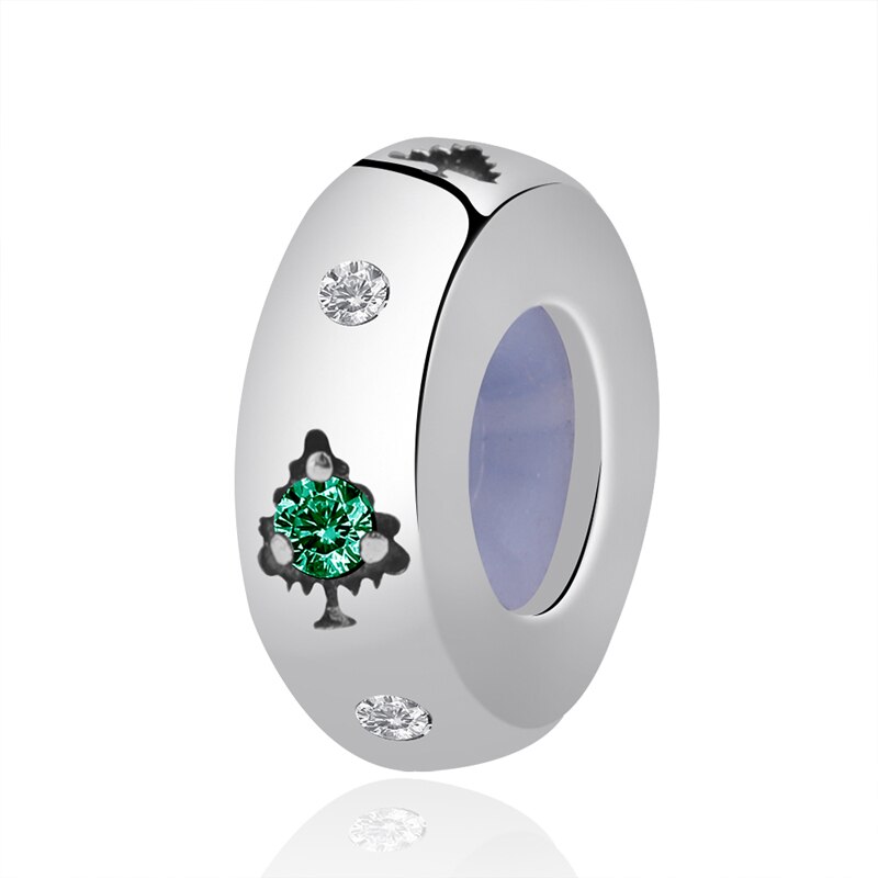 Authentic 925 Sterling Silver Smooth Round Spacer Stopper Beads Fit Original Bracelets For Jewelry making: Christmas tree