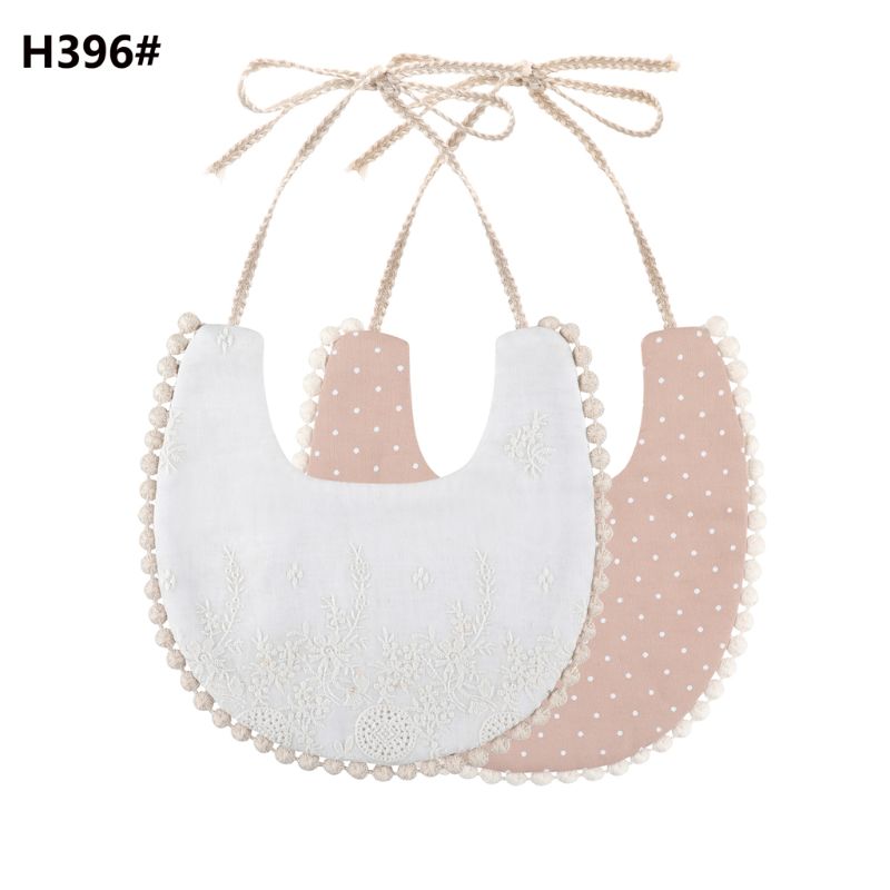 Del bambino del Cotone Del Ricamo Double Side Busbane Francesi Del Bambino Saliva Asciugamano Nutrire Panni Del Burp: H396