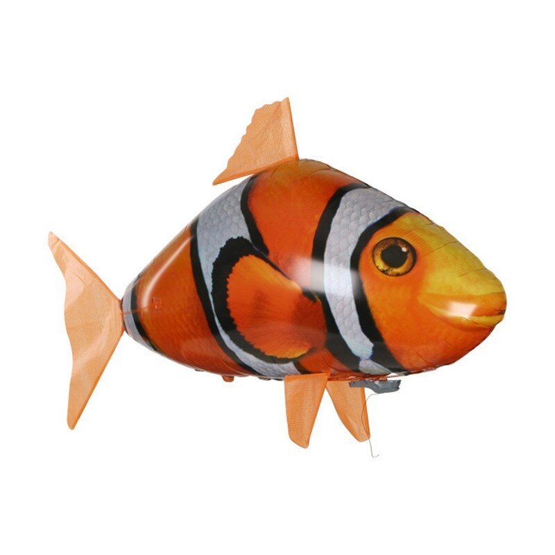 Tubarão de controle remoto, balão de brinquedo dirigível que nada no ar, peixe palhaço para presente, decoração de festa