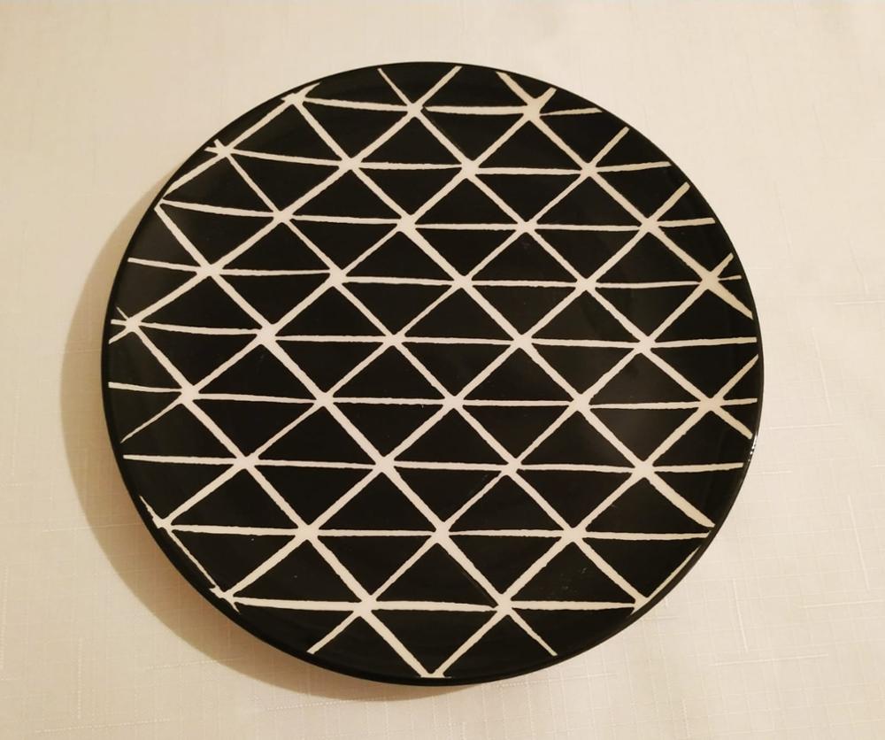 dinner plates black ceramic set white appetizer dinnerware dishes salad small plate steak appetizer plates