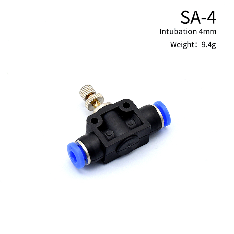 Air Flow Speed Control Valve Tube Water Hose Pneumatic Push In Fittings Throttle Valve SA 4-12mm: Transparent