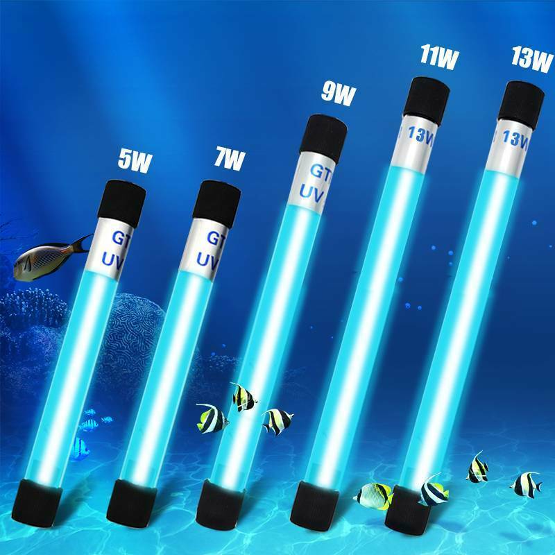Varmhus Aquariums Submersible UV Light Sterilize Aquarium lamp Water Cleaner Fish Tank Germicidal Light US Plug 5W/7W/9W/11W/13W