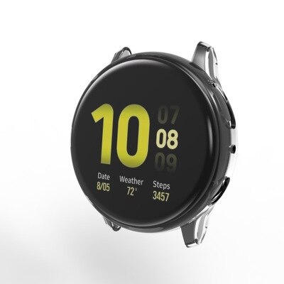 Coque pour Samsung galaxy watch active 2 40mm 44mm plein écran silicone pare-chocs protection d'écran en TPU couverture pour galaxie active 2: transparent / active 2 40mm