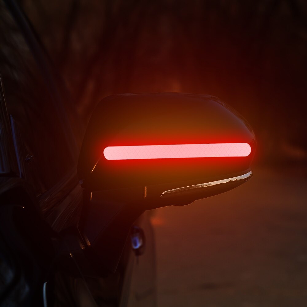 Forauto universal 2 stk bil klistermærke bakspejl fluorescerende reflekterende klistermærker logo bil reflekterende strip dekoration