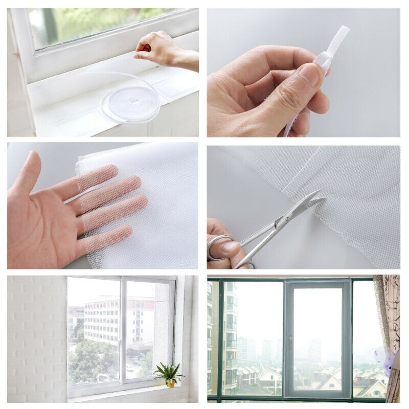 Gaas raamhorren gordijn kliknet anti muggen insecten vliegen insecten gordijnen zelfklevend onzichtbaar scherm