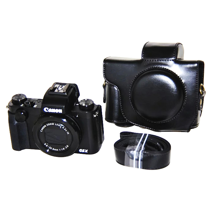 Full body Fit PU leather digitale camera case bag cover voor Canon Powershot G5X G5 X Met Riem