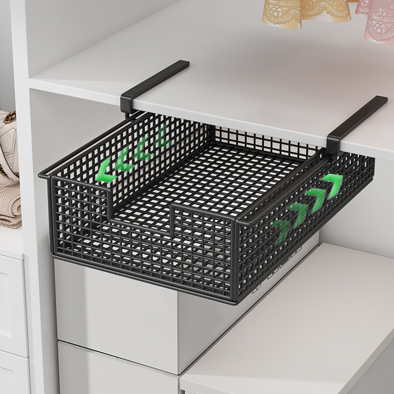 Udtrækskurv under hyldekurv hængende udtrækskurv til soveværelse køkkenskab