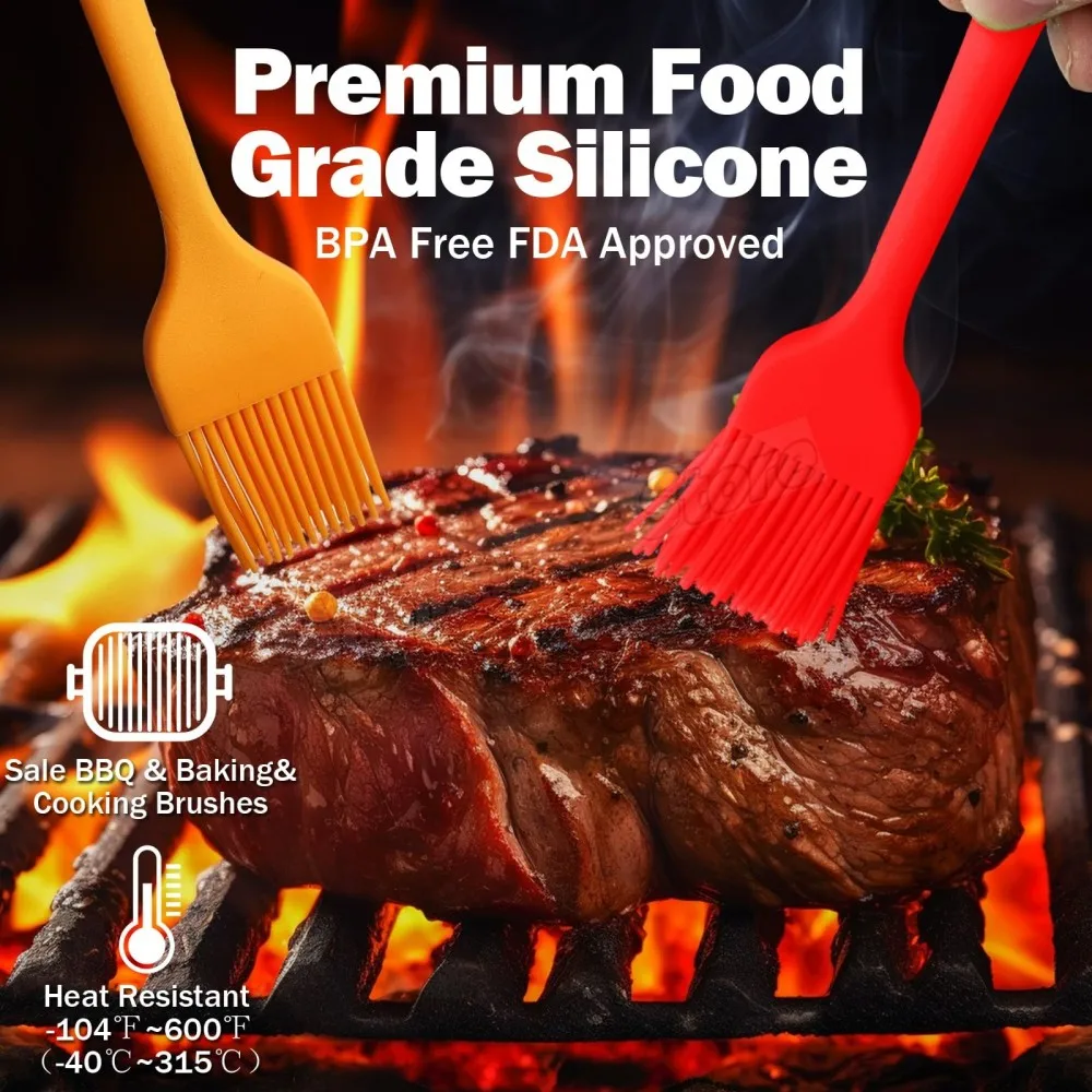 5/3/2/1 Uds. Cepillo de cocina de silicona, cepillo para repostería, cepillo de aceite para cocinar, para salsa, mantequilla, marinada, cepillos para alimentos, barbacoa, parrilla, Baster