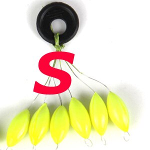 [10set=60pcs] Seven-star Oval mini fishing float Space beans Easy Use Floater are put on the like a stopper and be fixed: Yellow S
