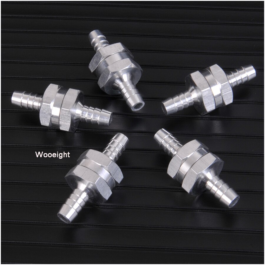 Válvula de retención de combustible de aleación de aluminio unidireccional, válvula de retención de no retorno de gasolina diésel de 8mm para carburadores y caravanas automotrices marinas/RV, 5 uds.