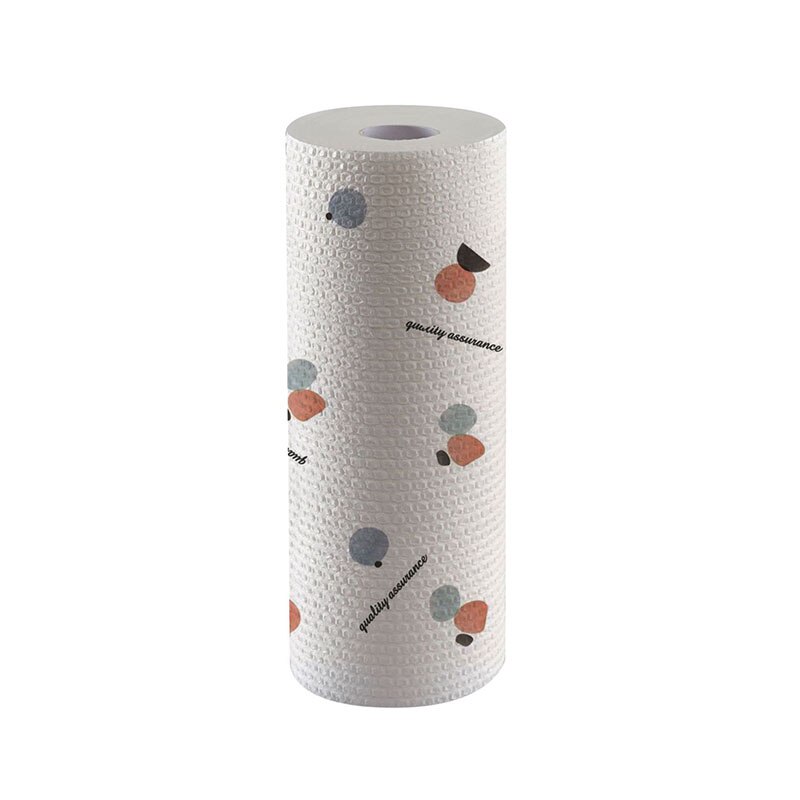 1 rol wegwerp vaatdoekjes, wasbare schoonmaakdoekjes, schattige cartoon print, non-woven keukendoekjes: Patroon 2