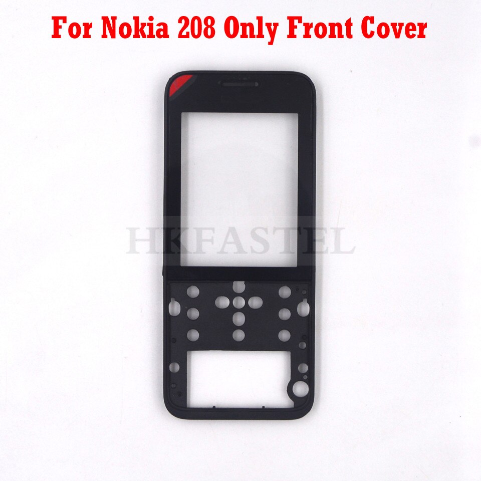 Voor Nokia 208 Single / Dual Sim-kaart Mobiele Telefoon Behuizing Cover Case + Engilish/Russisch/Hebreeuws toetsenbord: Front cover