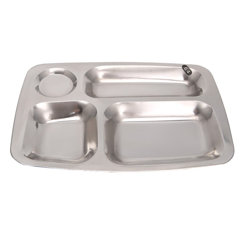 Stainless Steel Divided Dinner Tray Lunch Container Food Plate 4/5/6 Section U90A: type 1