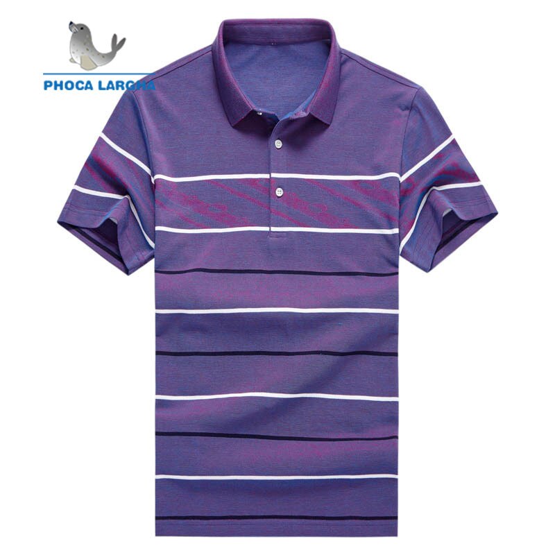 Mannen Polo Shirt Mode Zomer Business Casual Ademend Wit Gestreepte Korte Mouw Polo Shirts Mannelijke Kleren
