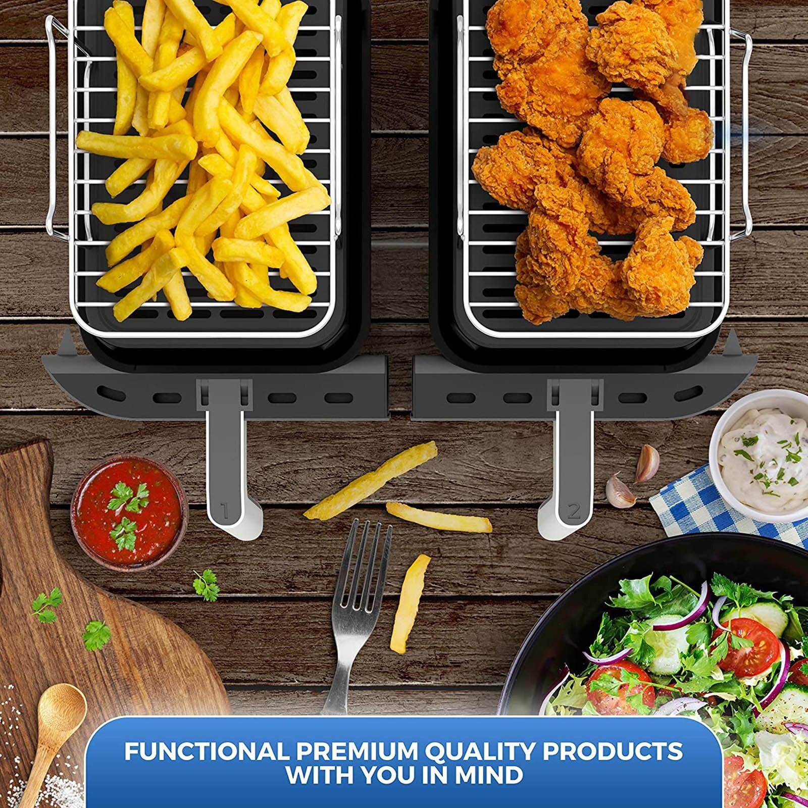 Accesorios para freidora de aire, estantes de acero inoxidable para cocinar al vapor, verduras y arroz, utensilios de cocina