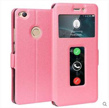 5.5 inch For ZTE Nubia Z11 NX531J case open the window Mobile phone battery back cover holster for For Nubia Z 11 filp phone bag: pink