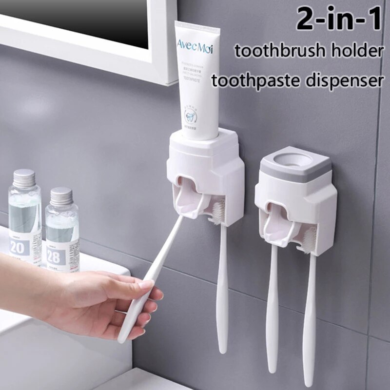 Wall Mounted Automatic Toothpaste Dispenser Squeezers Bathroom Accessories Toothpaste Rack dispensador pasta dientes