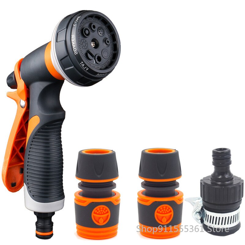 4pcs/set Watering Gun Garden Nozzle Hose Nozzle Adjustable Nozzle Water Gun Lawn Hose Multifunction Garden High Pressure Sprayer: Navy Blue