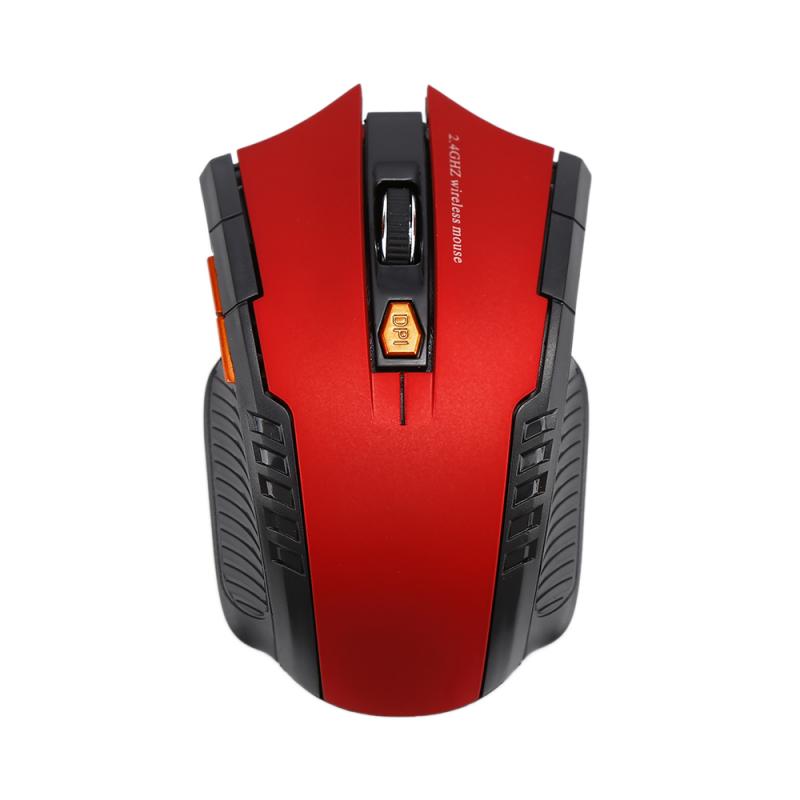 1600DPI Wireless Mouse Computer Cordless Optical Game Office Mice with USB Receiver 2.4GHz For PC Laptop Computer Peripherals: Red