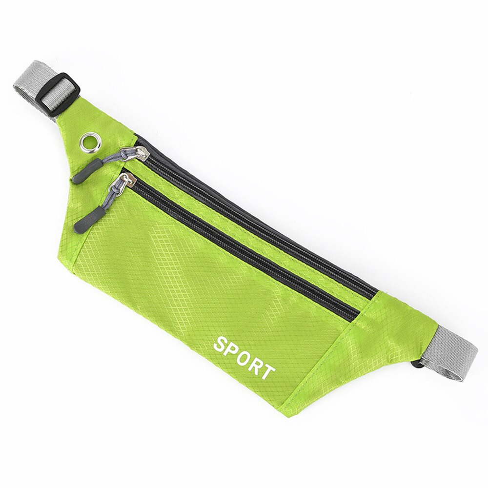 Fanny Pack taille pochette Sport ceinture sac pour taille poitrine hanche Bum léger 3 poches en plein air cyclisme randonnée avant sacs: Green
