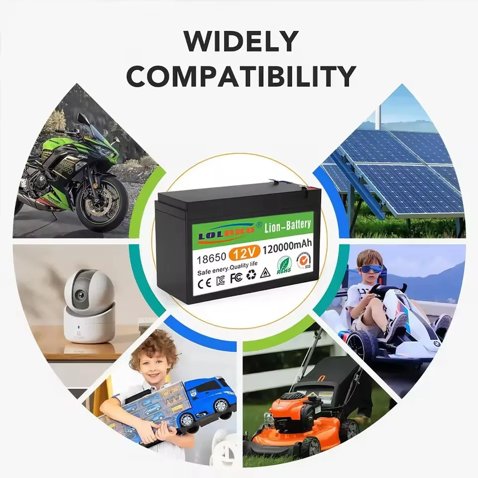 12V 120Ah Lithium Battery Deep Cycle 30A BMS 4000+Cycles Perfect for Solar Fish Finder Power Wheel Boat Home RV 18650 Battery